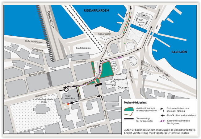 Trafikomläggning Slussen 2014
