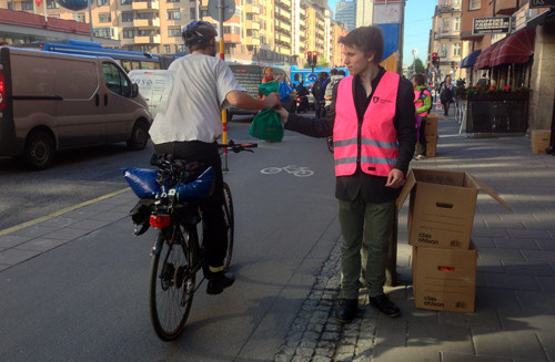 Cykla till jobbet, få en påse.